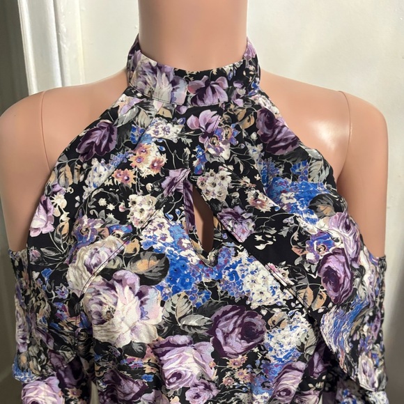 PARKER Women’s Noemi Floral Cold Shoulder Silk Dress - Picture 6 of 15